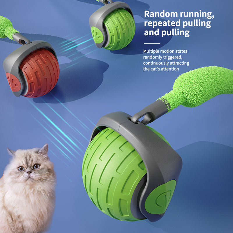 USB Rechargeable Indoor Random Running Cats Funny Automated Self-Rotating Rolling Toy Smart Pet Teasing Cat Ball