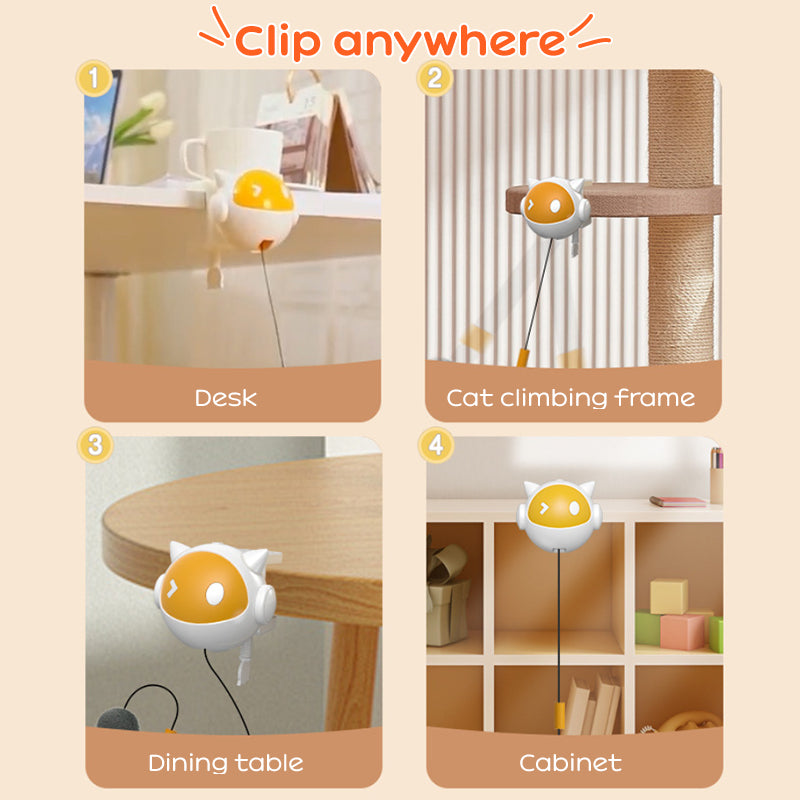 Automatic Interactive Cat Toy Ball with Self-Rotating & Jumping Motion, Electric Pet Teaser for Cats, Anti-Hairball Fun Play