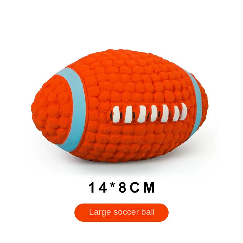Chew Teeth Cleaning Sound Football Rugby Ball Thickened Durable Toy for Large Dogs Pet Latex Ball