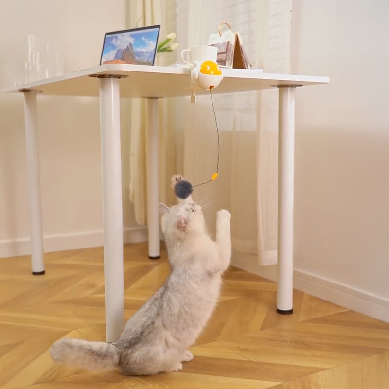 Automatic Interactive Cat Toy Ball with Self-Rotating & Jumping Motion, Electric Pet Teaser for Cats, Anti-Hairball Fun Play