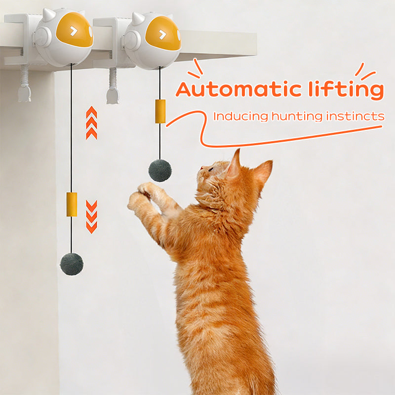 Automatic Interactive Cat Toy Ball with Self-Rotating & Jumping Motion, Electric Pet Teaser for Cats, Anti-Hairball Fun Play