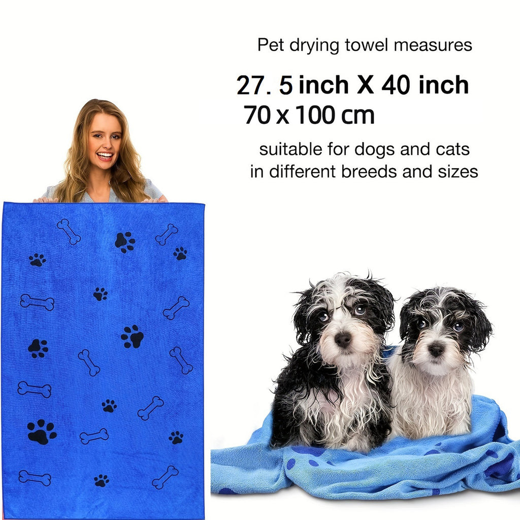 Pet bath towel quick drying and absorbent for dogs and cats bath towel soft and quick drying pet supplies
