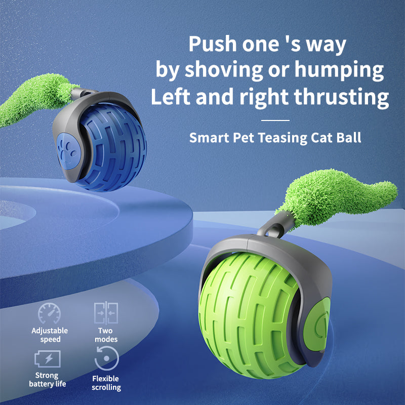 USB Rechargeable Indoor Random Running Cats Funny Automated Self-Rotating Rolling Toy Smart Pet Teasing Cat Ball