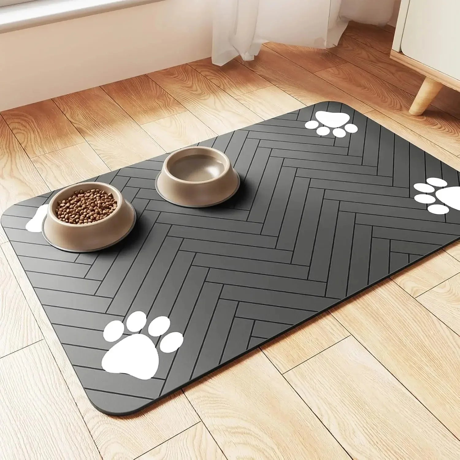 Pet Feeding Mat-Absorbent Pet Placemat Rubber