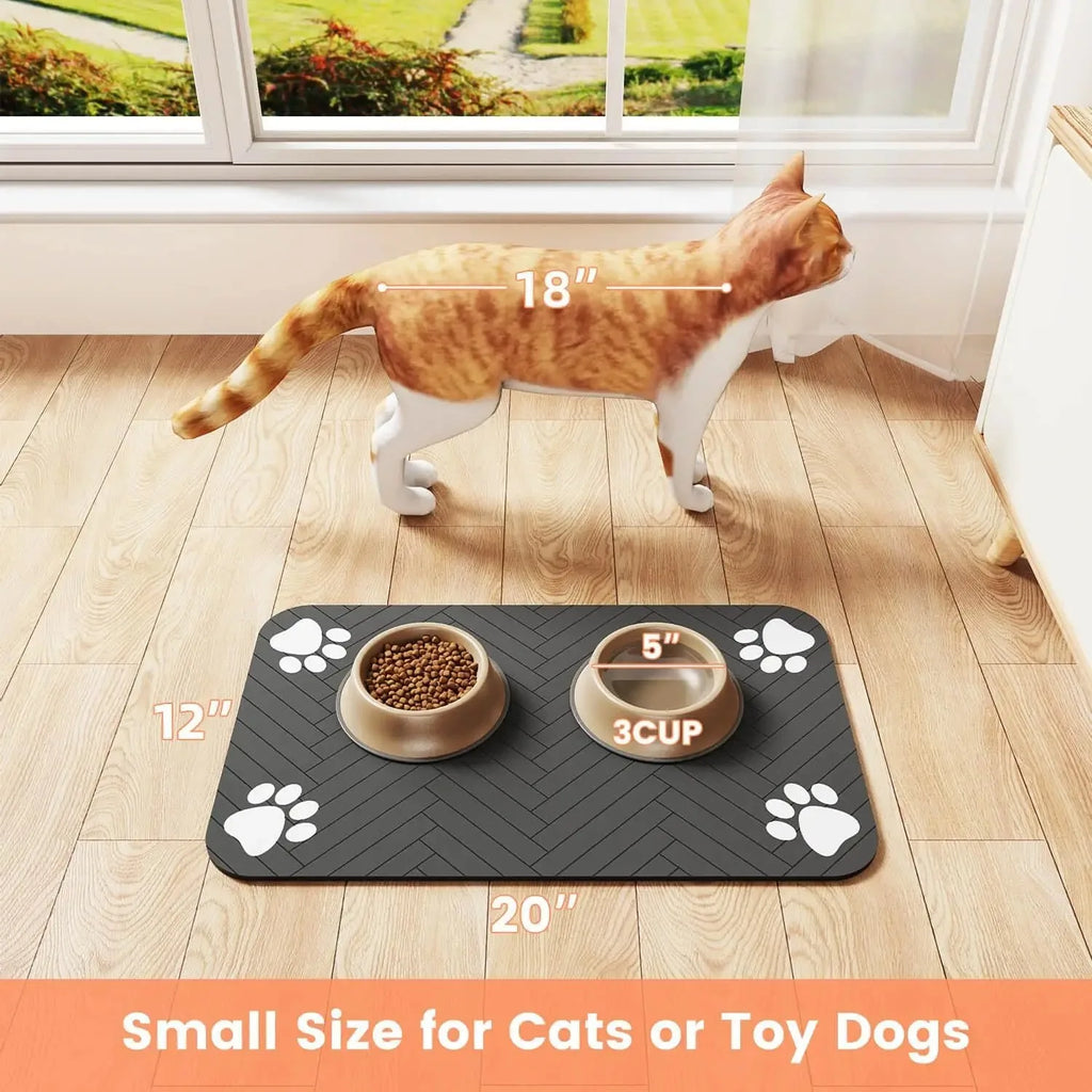 Pet Feeding Mat-Absorbent Pet Placemat Rubber