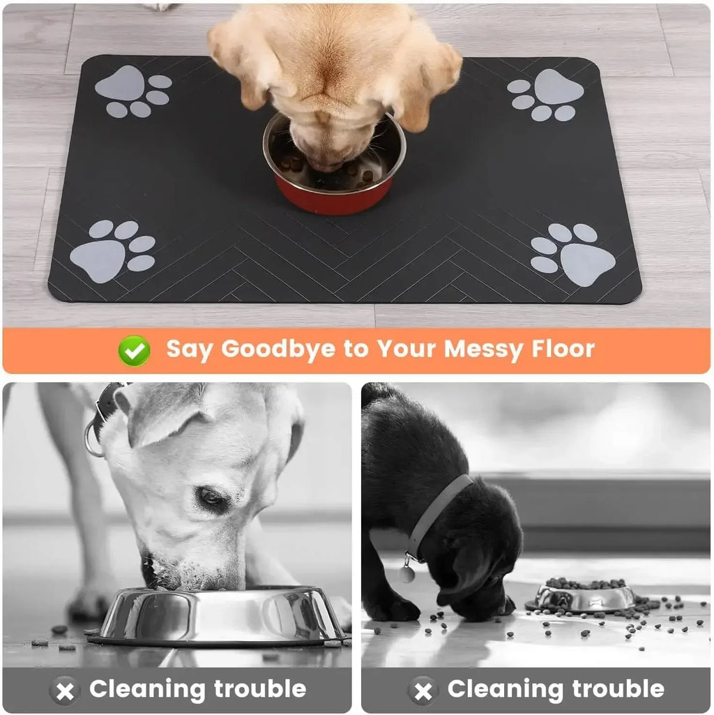 Pet Feeding Mat-Absorbent Pet Placemat Rubber