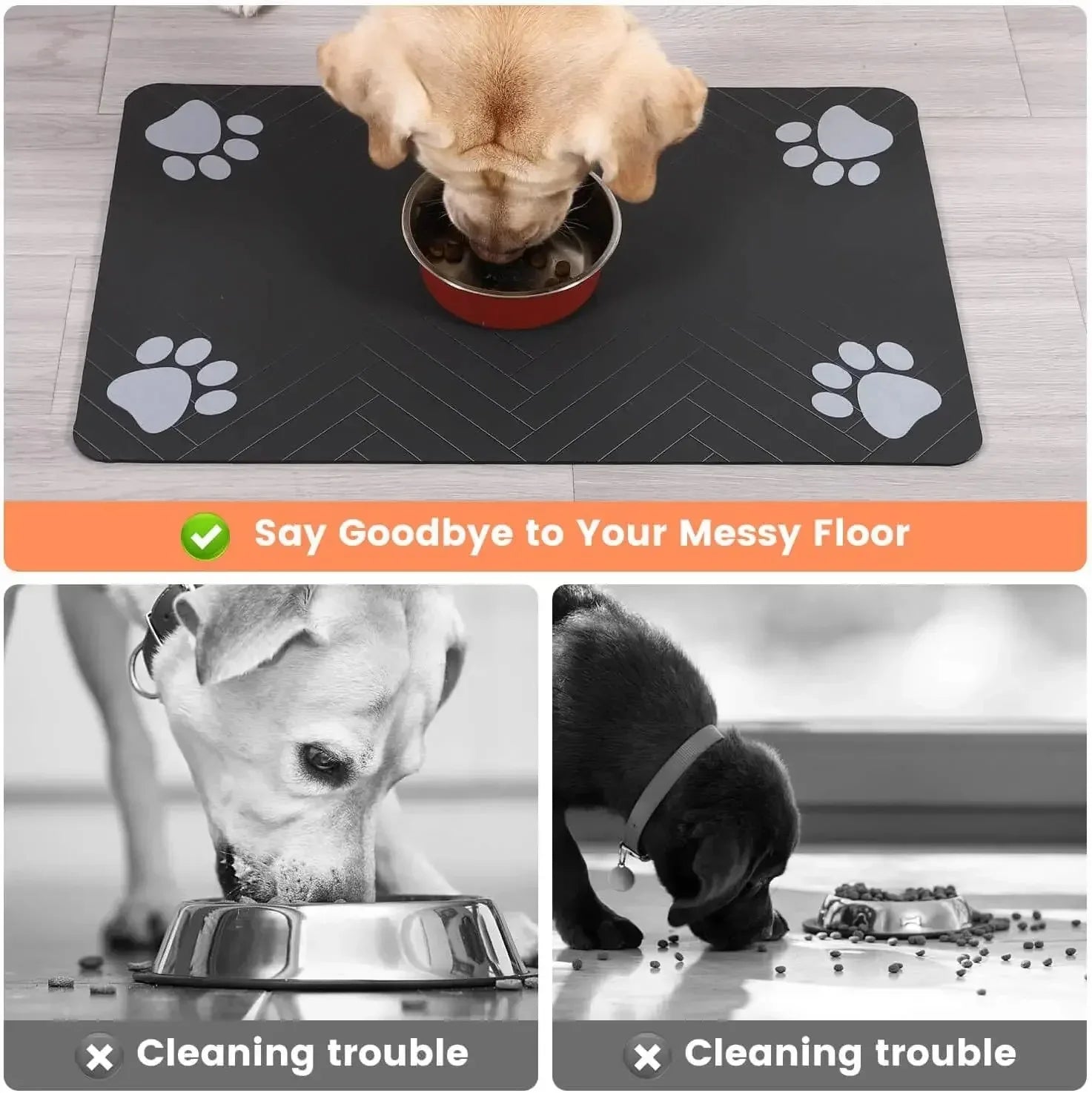 Pet Feeding Mat-Absorbent Pet Placemat Rubber