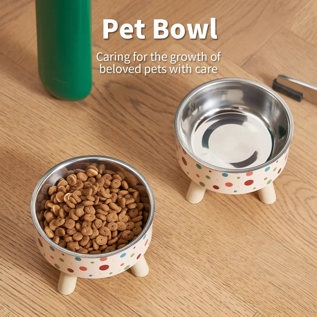 1PC Cartoon elevated cat bowl